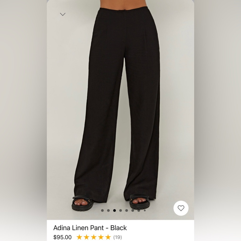 Black Linen pants by Meshki